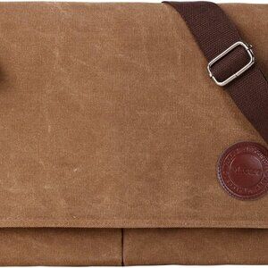 Vintage Canvas Satchel Messenger Bag for Men Women,Travel Shoulder bag 13.5" Lap